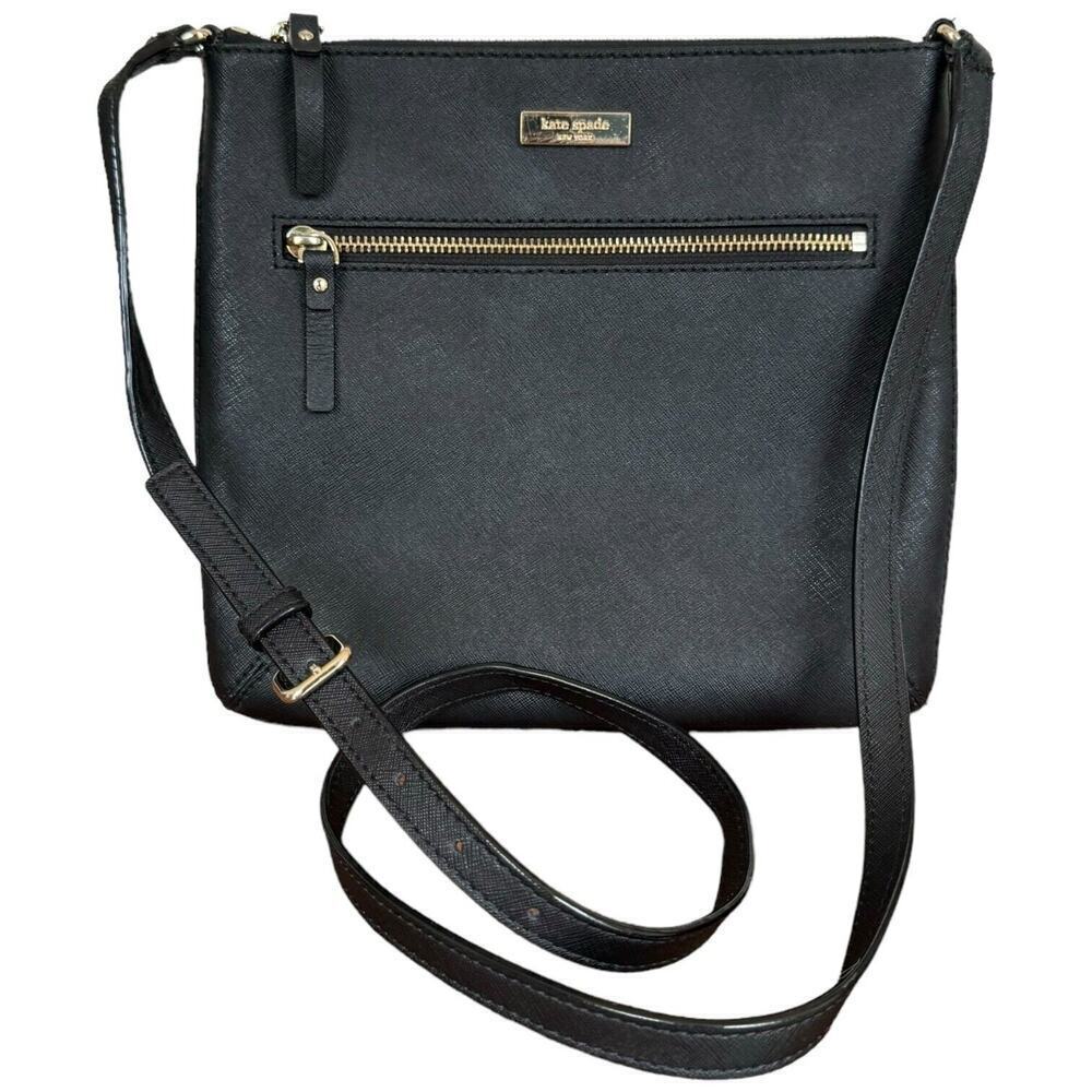 Kate Spade Womens Prospect Place Rima Crossbody Bag Black Leather Adjustable Zip